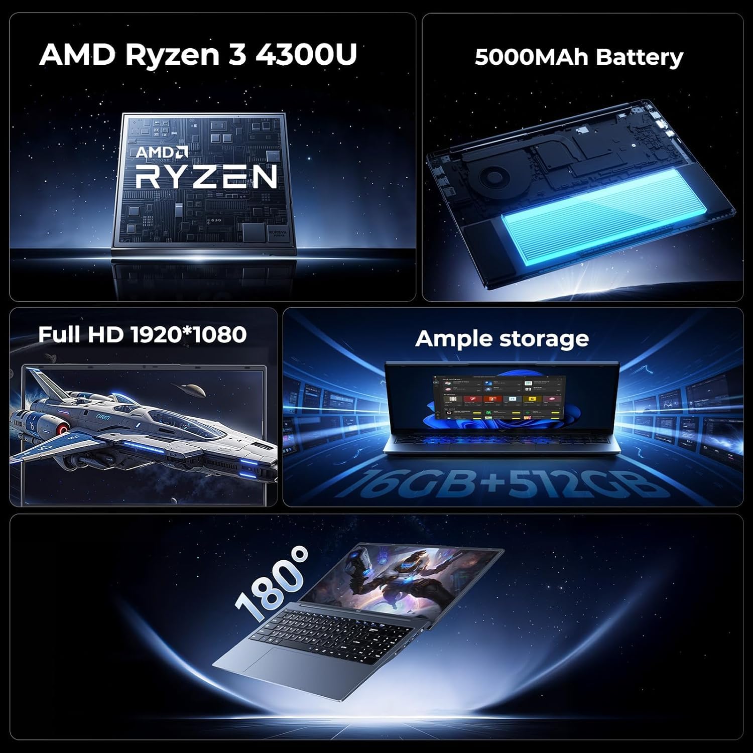 Amazon.com: 2026 Laptop with AMD Ryzen 4300U Processor 15.6 Inch